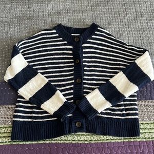 Madewell Striped Sweater - Navy and White
